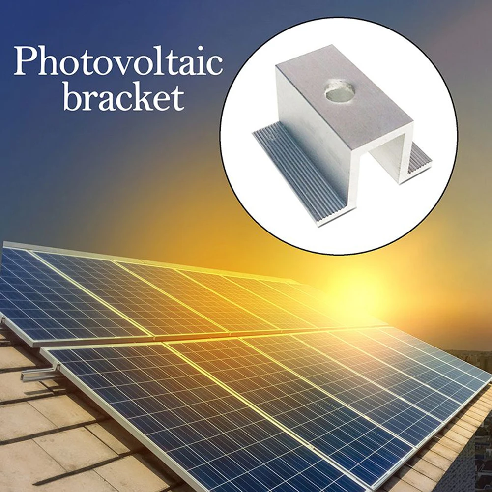 4pc/10Pc Solar Mittleren Klemme PV Module Befestigungs Clips Für Rahmen Höhe 25mm-50MM Aluminium Legierung Solar Panel Solar Zubehör Teil