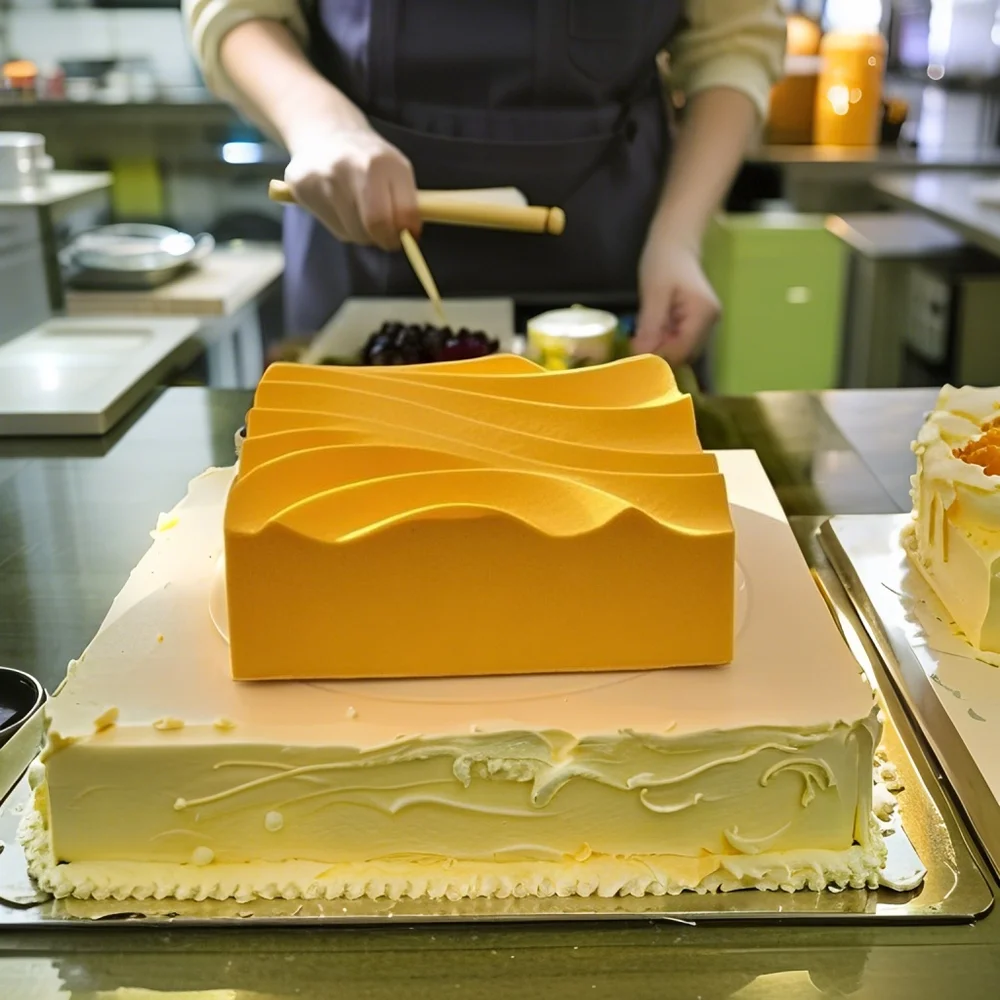 Quadratische Oberseite Sand Dune Form Französisch Mousse Formen Schokolade Formen Silikon Kuchen Form Küche Backformen Dessert Backen Werkzeuge Image