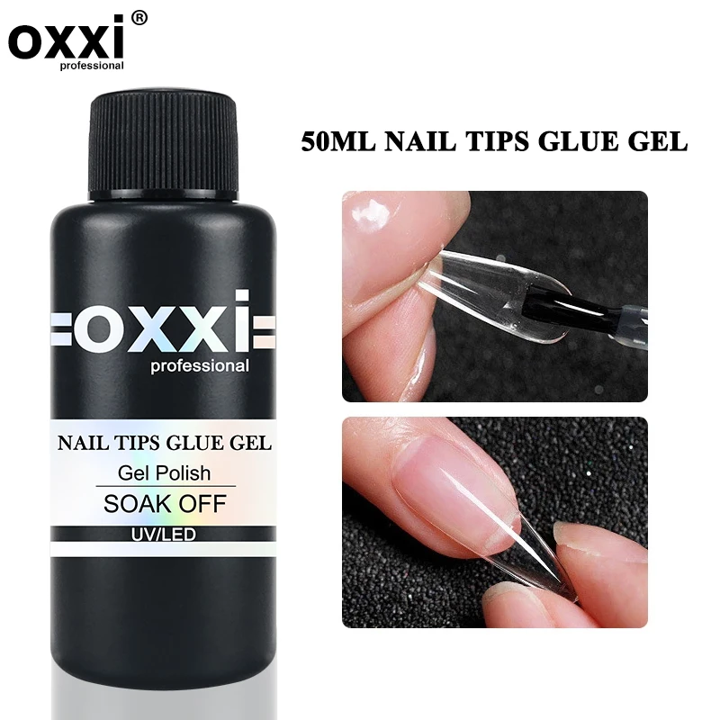 OXXI 50 ml extra starkes Klebergel für Nägel, semipermanenter künstlicher Nagel mit Kleber, Multifunktions-Maniküre, UV-Gummi-Nagelbasismantel Image