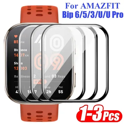 1-3Pcs Schutz Film Für Amazfit Bip 6 3D Gebogene Screen Protector für Huami Amazfit Bip6 Bip5 Bip3 3Pro Bip U Pro Uhr Abdeckung Image