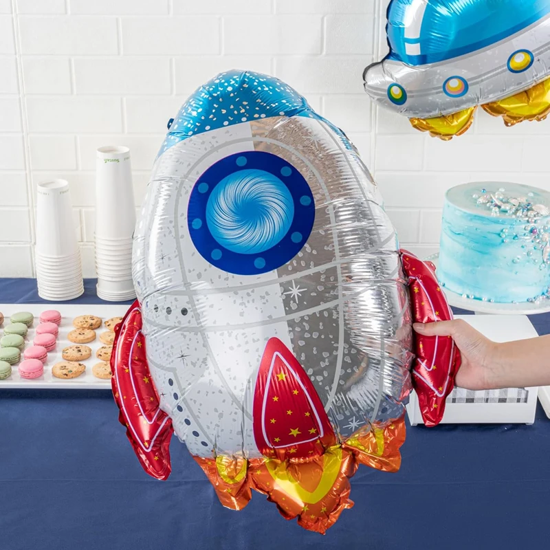 Luftballons mit Weltraummotiv, Raumschiff für Kinderraketen, Astronautenballons aus Aluminiumfolie für Partys mit Weltraummotiv, Geburtstagsfeiern Image
