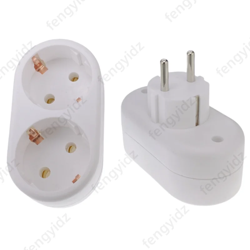 fengyidz EU-Konvertierungsstecker, 1 auf 2-Wege-Steckdosenadapter, europäischer Standard-Stecker, Konvertierung, 250 V, Steckdosenstecker, Reiseadapter Image