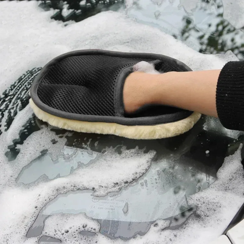 1PC Auto Waschen Handschuhe Nachahmung Wolle Handschuhe für Auto Waschen Auto Wischen Handschuhe Auto Waschen Liefert Wachsen und Polieren liefert Image
