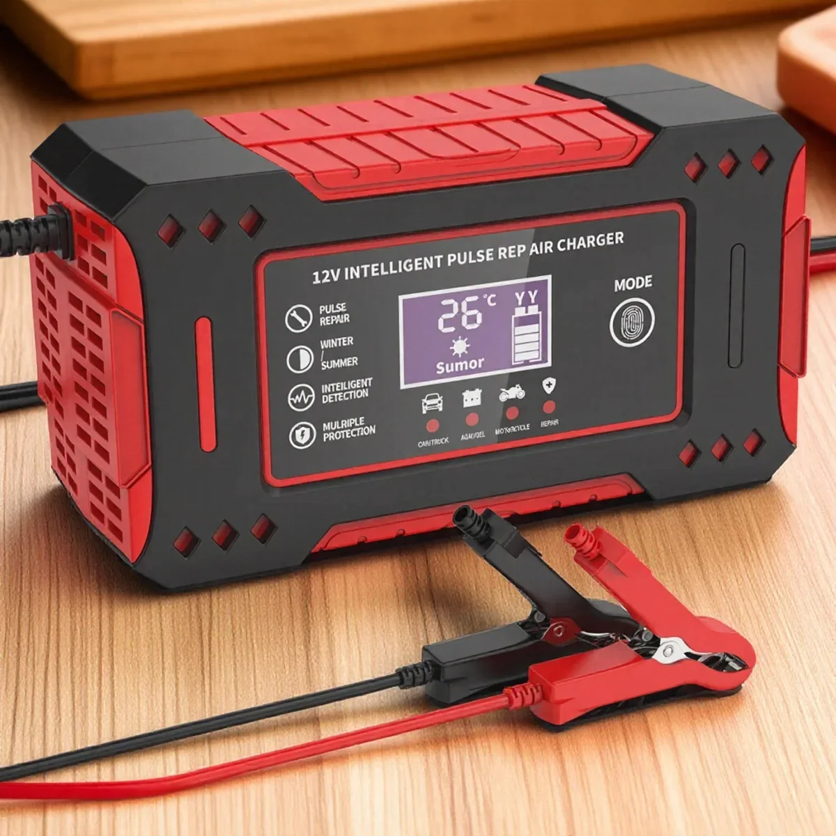 12V 6A Smart Auto Batterie Ladegerät Motorrad Batterie Lade Einheit für 12V 2AH bis 100AH Blei Säure Batterien nicht für Lithium Image