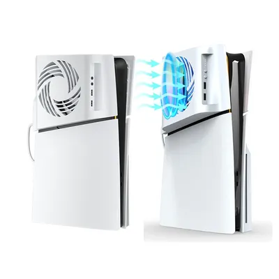 Seitlich montierter Lüfter mit LED-Lichtanschlüssen, Spielekonsolen-Lüfter für PS5 SLIM Game Console Image