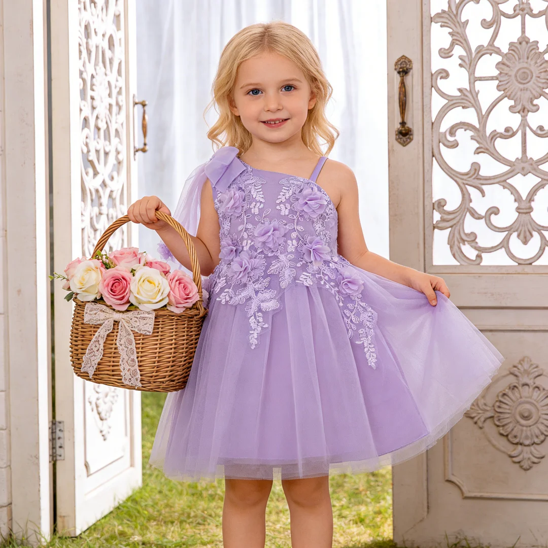 Kinder Baby Mädchen Weihnachten Halloween Party Kleid Prinzessin Kleid Weißes Netzkleid Schleife Dekoration Geeignet für Geburtstagsfeier Image