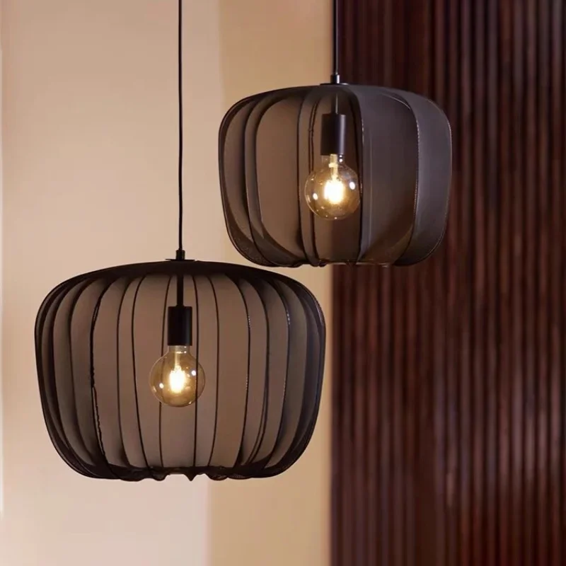 Moderne Stoff Decke Anhänger Lampe Minimalistischen Hotel Restaurant Shop Decke Licht Wabi Sabi Wohnzimmer Led Decke Lampe E27