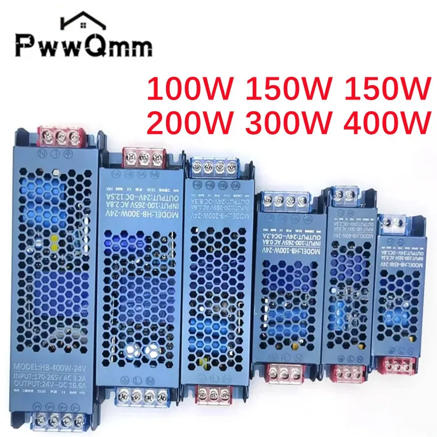 Alimentatore LED 12V 24V 45W 60W 100W 150W 200W 300W 400W Trasformatore AC/DC Convertitore driver LED per illuminazione di strisce LED