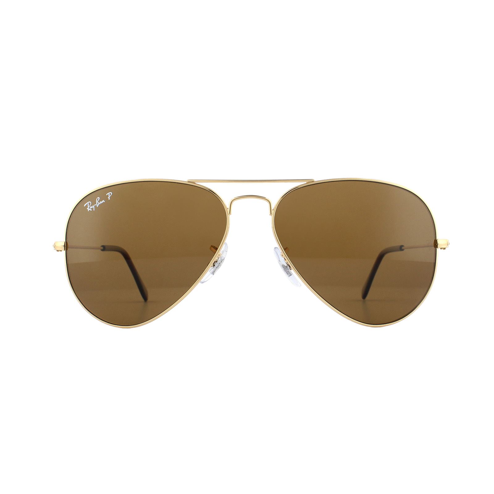 Lunettes De Soleil Ray-Ban Aviator 3025 Or Brun Polarisé 001/57 Image