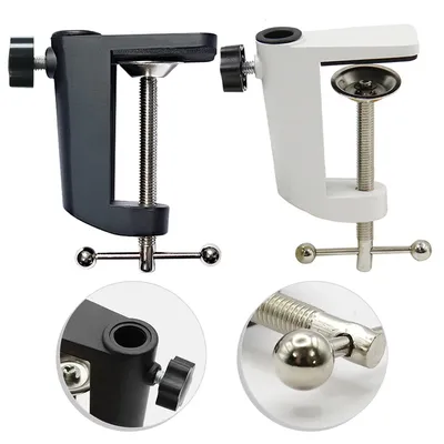1pcs Desk Table Mount Clamp I-Shaped Fixed Clamp Bracket For Working Microphone Stands Replacement