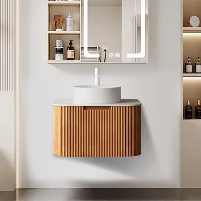24 Inch Floating Bathroom Vanity with Sink,Modern Wall Mounted Bathroom Storage Cabinet with