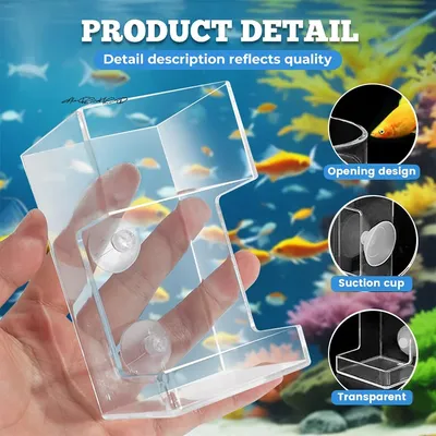 Fish Feeder For Aquarium 2025 New Fish Tank Dish Tray With Suction Cup Acrylic Fish Feeding Tube