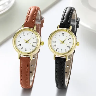 2pcs Women Watches Simple Couple Watch Quartz Wristwatch Women Pu Lether Watches Ladies Clock