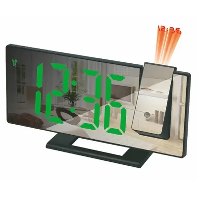 1PC Mirror multifunctional projection alarm clock Intelligent luminous clock Bedroom large screen