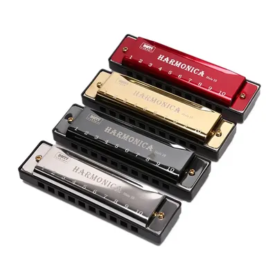 Harmonica Key of C 10 Hole Diatonic Harmonica C with Case for Beginner Students Kids Gift with case