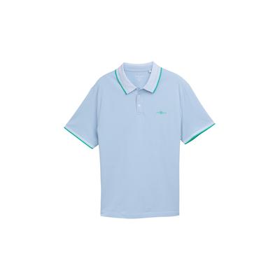 TOM TAILOR Herren Plus Size - Piqué Poloshirt mit Stretch, blau, Uni, Gr. 5XL Image