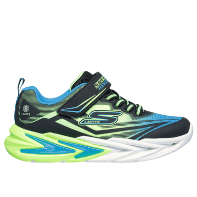 Skechers Boy's S Lights: Flex-Glow Ultra Sneaker | Size 2.5 | Black/Lime | Synthetic/Textile