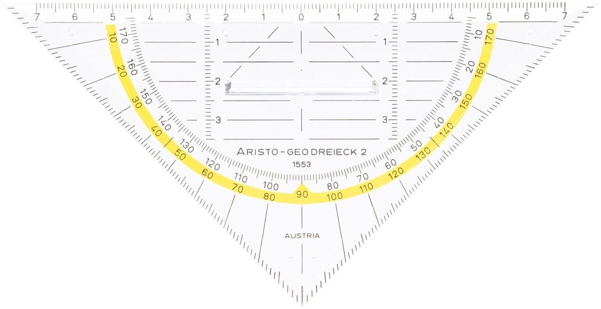 Aristo Geo-Dreieck mit Griff Acryl 160mm glasklar Packung mit 10 Stück Image