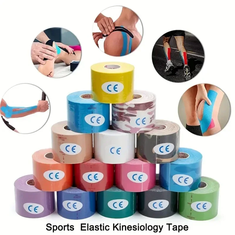 1 stücke 5*5 cm Elastische Sport Wasserdichte Schutz Band Kinesiologie Band Sportlich Verband Muscle Band Face Lifting Camouflage band Image