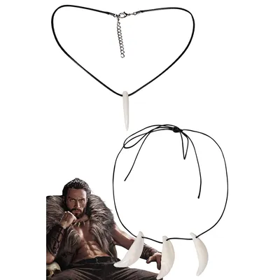 Fantasia Kraven Halskette Mit Zähnen Film Hunter Sergei Cosplay Disfraz Kostüm Zubehör Männer Image