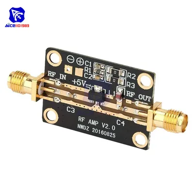 RF Verstärker Modul 23DB P1DB Wide Band Low Noise Amplifier LNA 0,05-4GHz NF = 0,6 dB RF FM HF Image