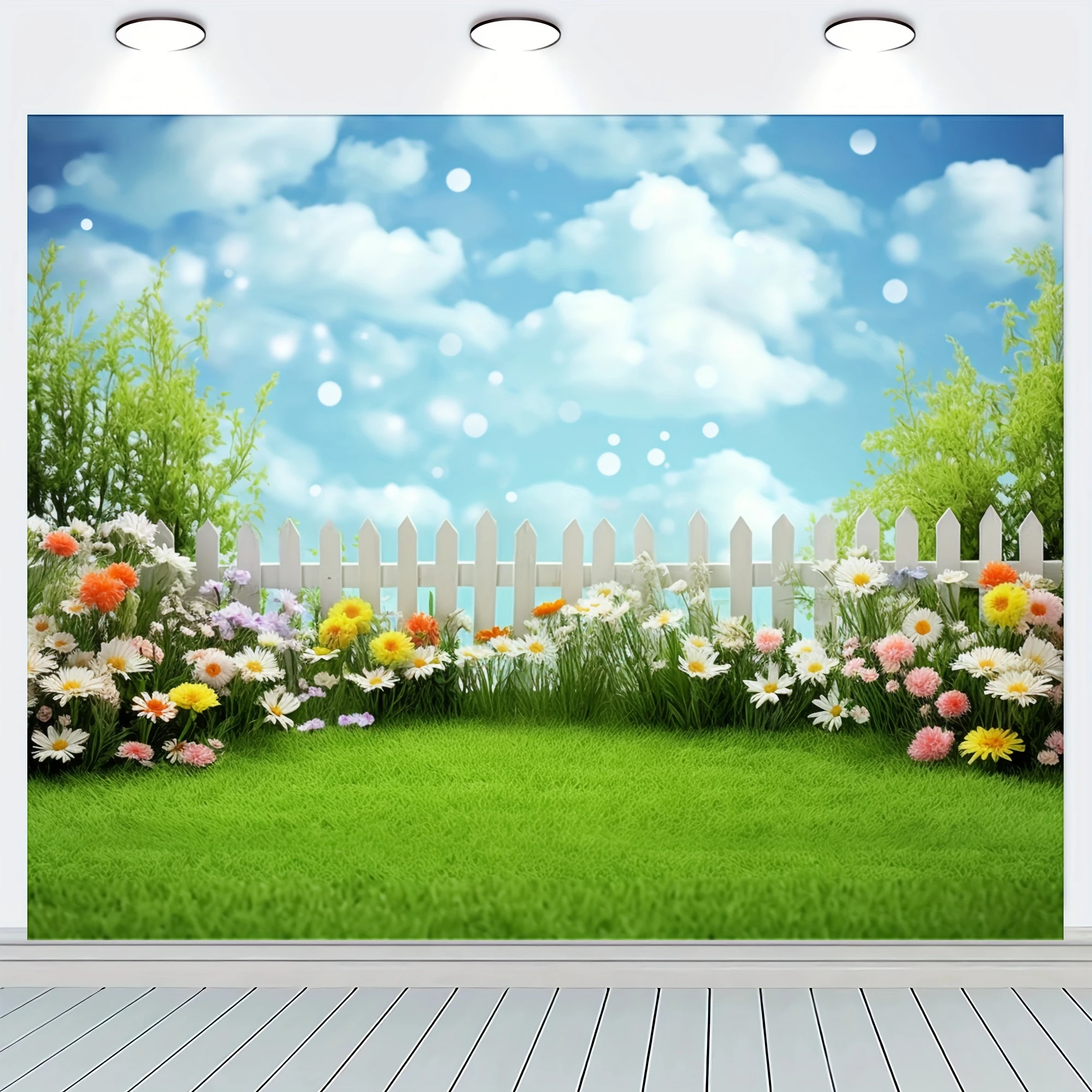 1 Stück, Foto-Requisiten mit Frühlingsblumen-Hintergrund, Banner-Dekoration, Raumdekoration, Party-Hintergrunddekoration, Party-Dekoration Image