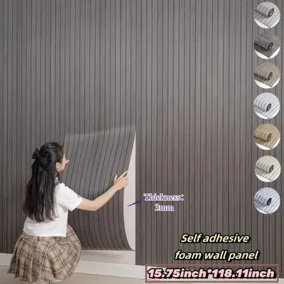 1 Rolle selbstklebender Rasterplatten-Wandaufkleber SXP 3D-Tapete zum Abziehen und Aufkleben, verdickt, einfaches DIY für Decke, Wohnzimmer, Wanddekoration Image