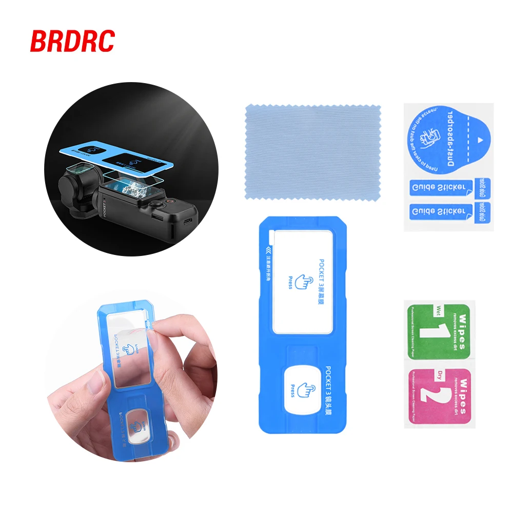 Gehärteter Glas-Displayschutz für DJI Osmo Pocket 3/4, Objektiv+Display Anti-Kratz-Folie mit Ausrichtungs-/Anbringungswerkzeug Image