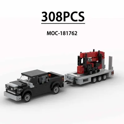 Bausteine MOC- 181762 Traktoranhänger und Kran, 308 Stück, Dekorationen, Geburtstagsgeschenke für Image