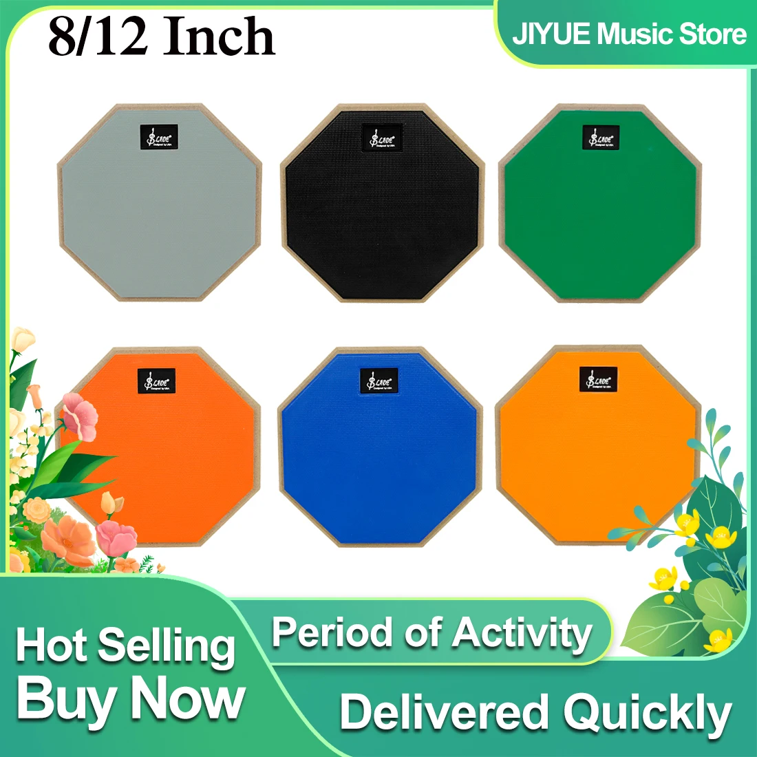 SLADE 8/12 Zoll Drum Pads Gummi Silent Mute Pads Anfänger Anfänger Schlagzeuger Übung Verwenden Schlaginstrument Metronom Schlagzeuger Image