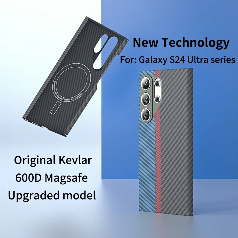 Ytf-carbon carbon faser fall für samsung galaxy s24 ultra anti-fall aramid faser fall slimv design s24ultra abdeckung Image