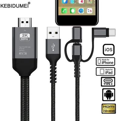 HDMI Kabel Display Typ C Micro USB 3,0 Bildschirm Verbinden Zu HDMI-kompatibel HDTV Projektor Video Image