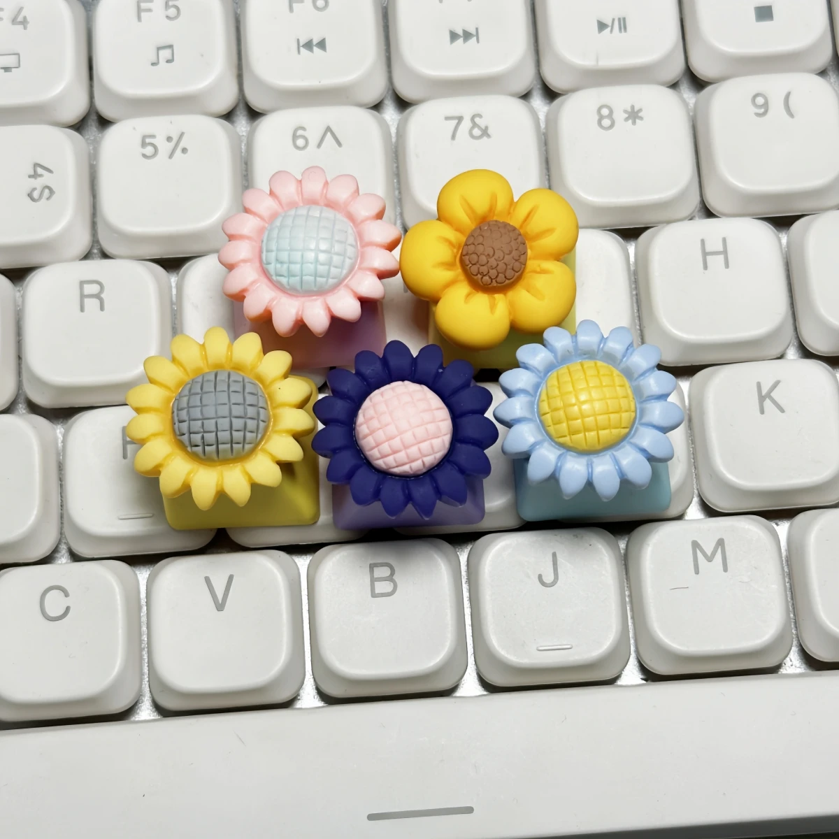 Sonnenblume Tastenkappen Cartoon Universal Kreuzachse mechanische Tastatur Tastenkappen Paar Tastenkappen Image