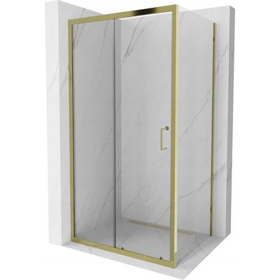 Mexen - Apia ausziehbare Duschabtrennung 120 x 70 cm, Transparent, Gold - 840-120-070-50-00 Image