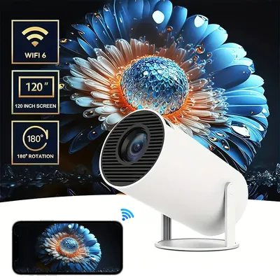 Portable Wi-Fi Projector HY300 Dual 200 ANSI H713 1080P Wireless Projector For Android 11 Smartphone Home Movie Video Projector