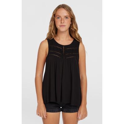 Tanktop O'NEILL "ESSENTIALS TOKEENA EMBROIDERY TANK", Damen, Gr. M (38), schwarz (schwarz out), Obermaterial: 94% Viskose, 6% Elasthan, sportlich, Tops Image
