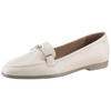 Slipper TAMARIS, Damen, Gr. 37, beige (creme), Leder, unifarben, elegant, Schuhe, Blockabsatz, Schlupfschuh, Businessschuh mit hübscher Zierspange