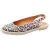 Slingsandale VERBENAS "Kiara Leopardo Grande", Damen, Gr. 41, braun (leo), Leder, animal-print, casual, Schuhe, Sommerschuh, Sling, Schlupfschuh, Urlaubschuh mit Juterahmen