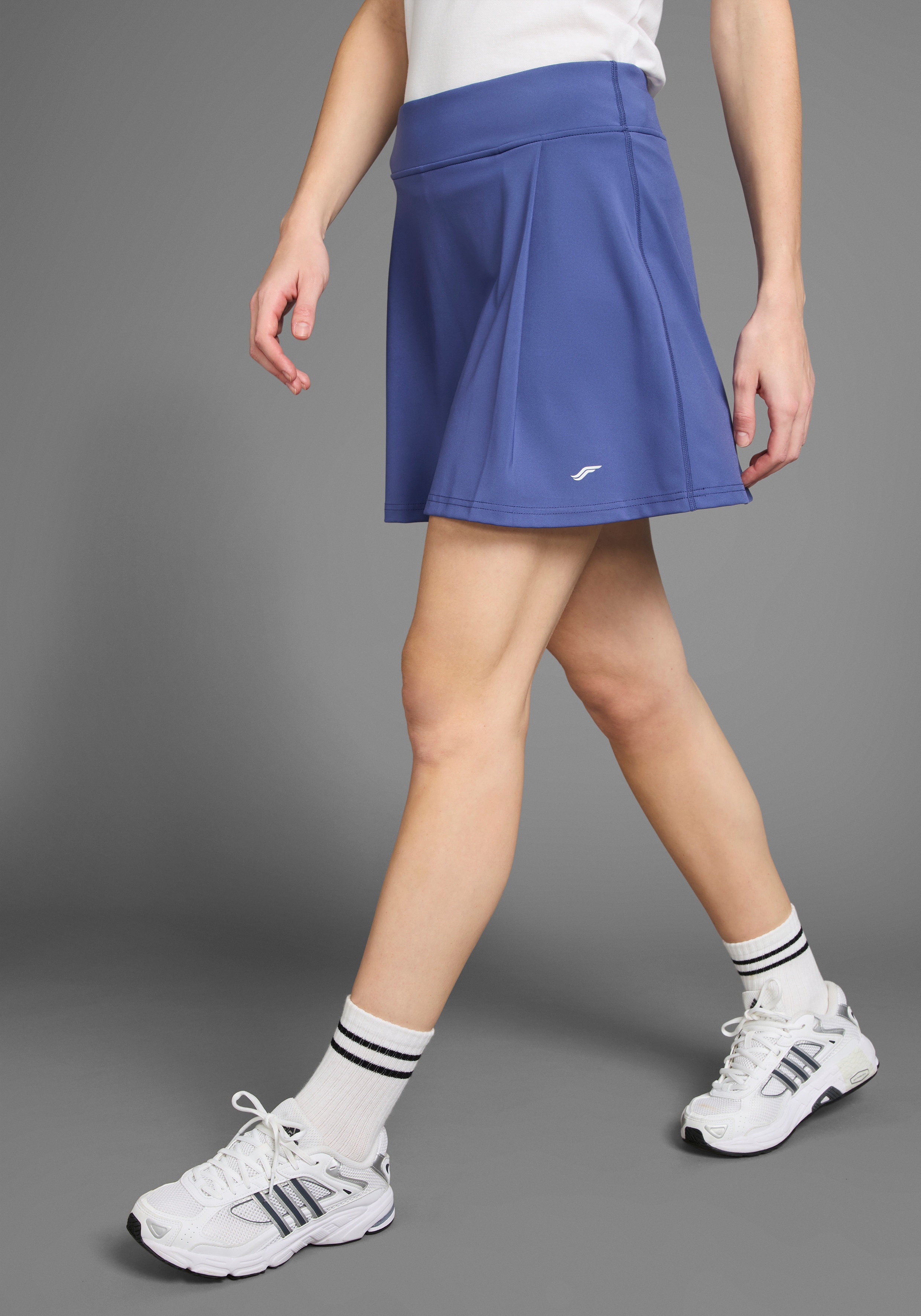 Tennisrock FAYN SPORTS, Damen, Gr. 40, blau (navy), Jersey, Obermaterial: 77% Polyester, 23% Elasthan, mini, Röcke, mit Innenshorts