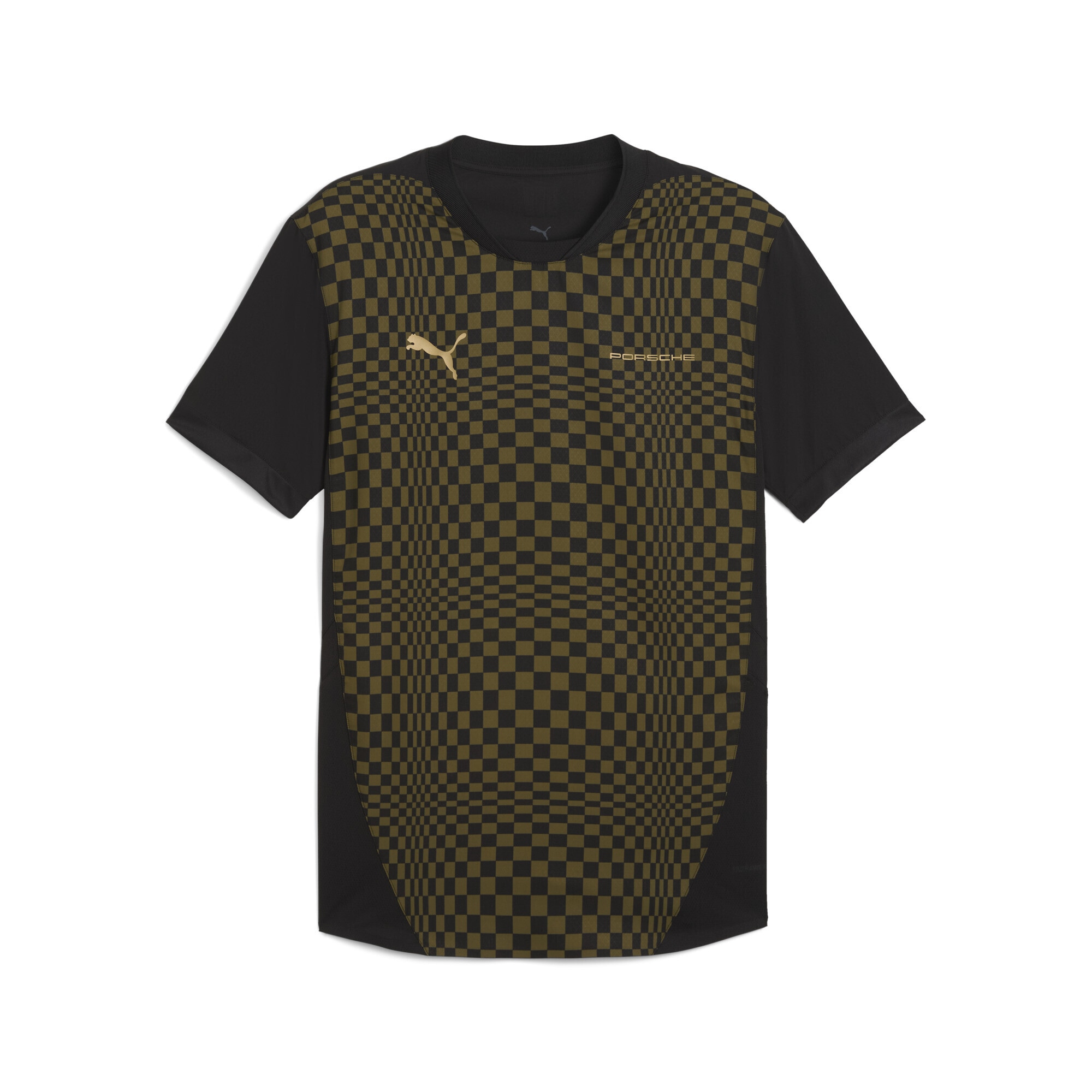 Trainingsshirt PUMA "Porsche Legacy 911 Spirit 70 Fußballtrikot Herren", Herren, Gr. L, grün (olive drab grün), Obermaterial: 100% Polyester; Rückenteil: 100% Polyester; Ärmelbund: 100% Polyester; Einsatz: 100% Polyester, kariert, slim fit,... Image