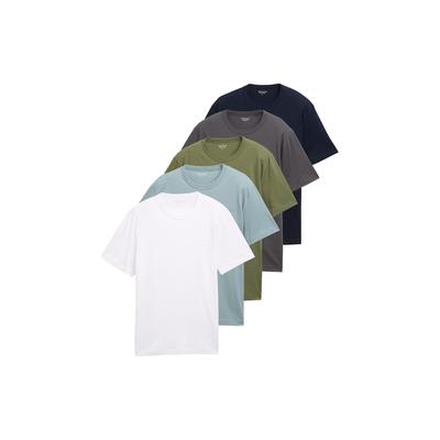 TOM TAILOR Herren T-Shirts im Multipack, weiß, Uni, Gr. M Image