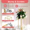 Wedding Flower Stand 10-Piece Set, Gold Metal Rectangular Floral Holder, Elegant Centerpiece for