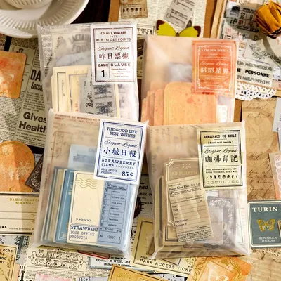 100Pcs/bag Chapter Series of Years Big Volume Scrapbooking Material Pack Vintage Retro DIY