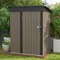Outdoor Storage Shed, Tool Shed with Sloping Roof and Lockable Door, Metal Shed for Backyard Garden