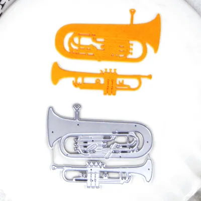 Saxophone Instrument Embossing Metal Cutting Dies for DIY Symphony Music Scrapbooking Photo Album