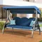3 Seat Outdoor Porch Patio Swing 800lbs 2-in-1 Patio Swing Glider Chair with Adjustable Canopy &