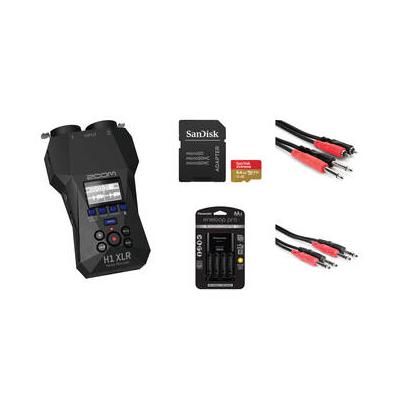 Zoom H1 XLR Portable Audio Recorder for Video with DJ Recording Kit ZH1XLR