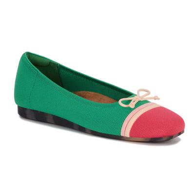 Extra Wide Width Women's Noelle Knit Flat by Ros Hommerson in Green Multi Knit (Size 11 WW)