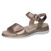 Riemchensandale CAPRICE, Damen, Gr. 41, grau (taupe metallic), Leder, casual, Schuhe, Keilsandalette, Sommerschuh, Bequemschuh in Metallic-Optik