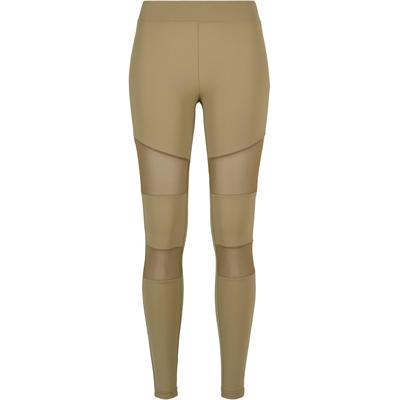Leggings URBAN CLASSICS "Urban Classics Damen Ladies Tech Mesh Leggings", Damen, Gr. XS, US-Größen, grün (khaki), 80% Polyamid, 20% Elasthan, unifarben, slim fit, Hosen Image